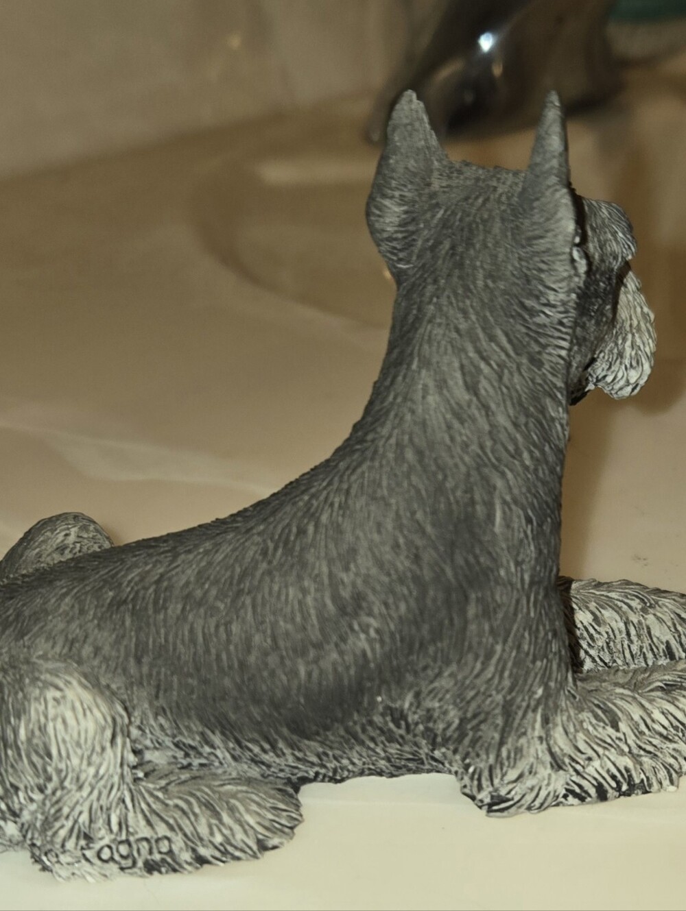 Gray Schnauzer Dog Figurine Decorative Pet Statue - Picture 7 of 10